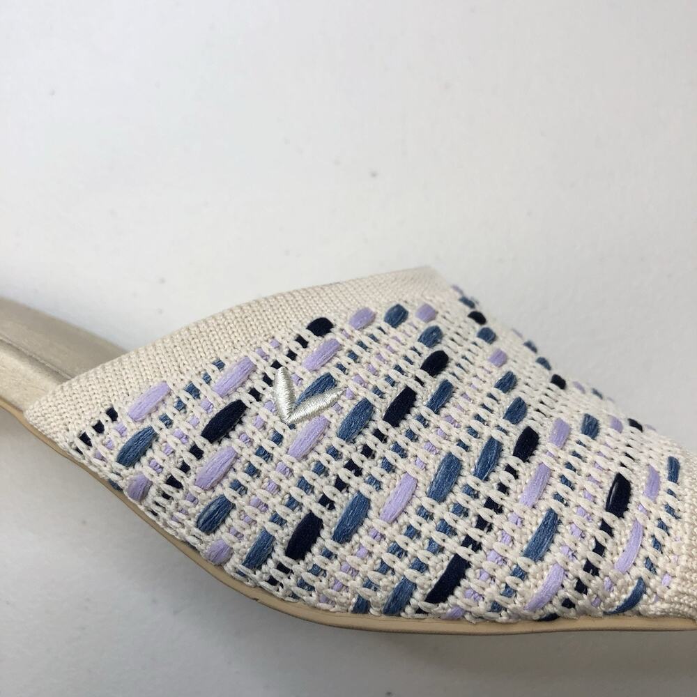Vivaia Jade Square Toe Wide Band Heeled Sandal Multi Blue Women's Size 41 - Picture 7 of 8